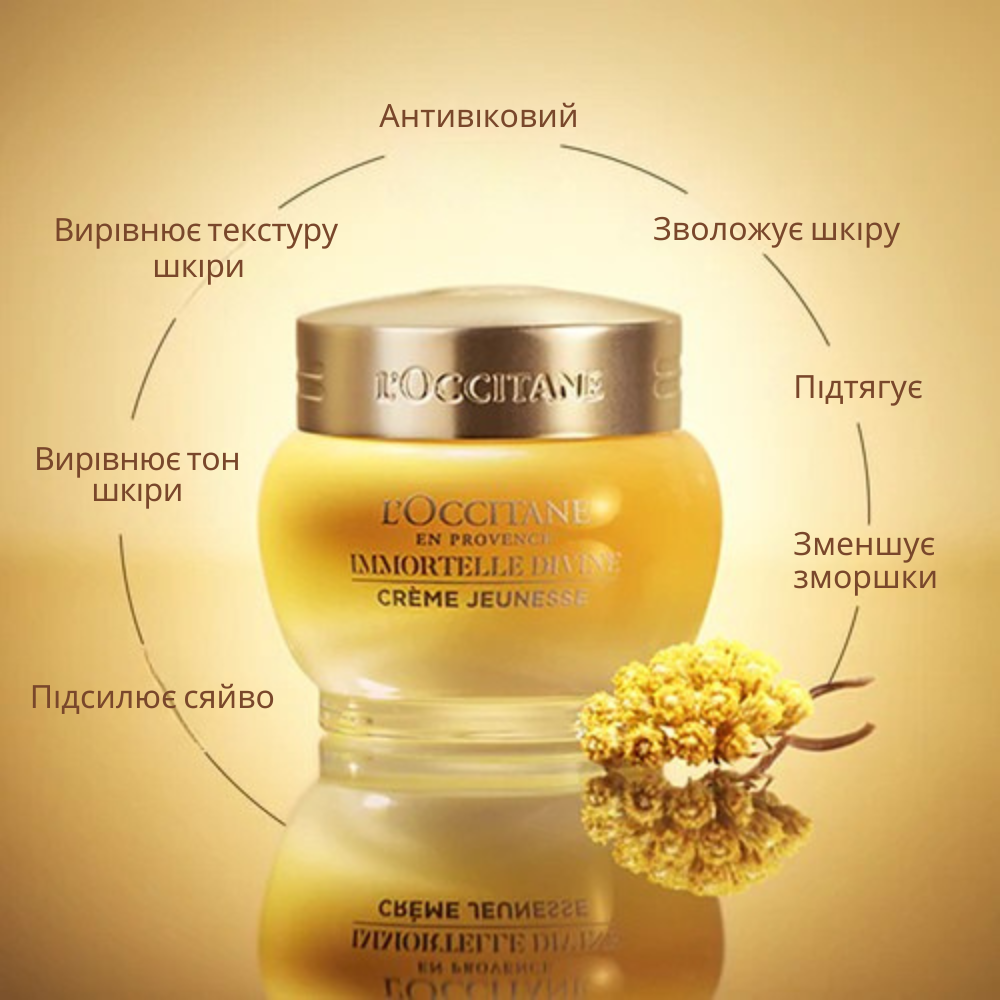 Крем для обличчя БОЖЕСТВЕННИЙ БЕЗСМЕРТНИК (Immortelle Divine) 100% природна альтернатива ретинолу