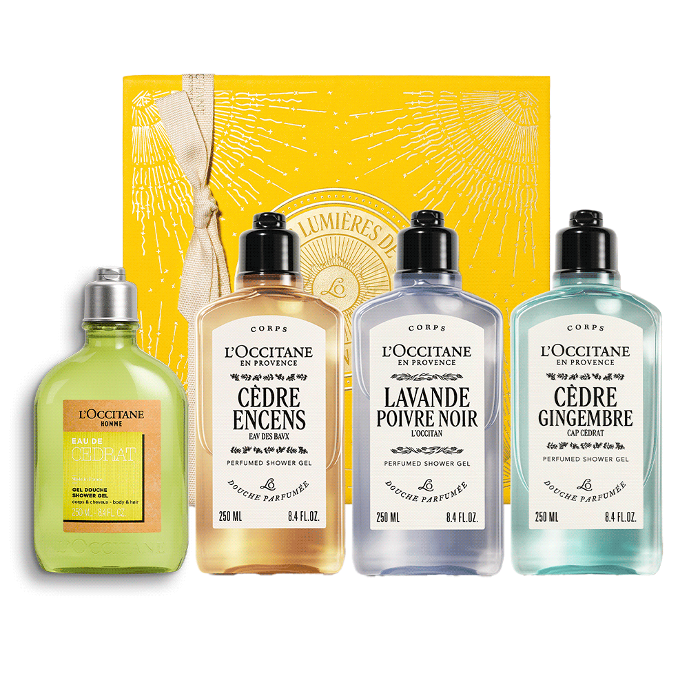 ПРЕМІУМ святковий квартет парфумованих чоловічих гелей для душу ОКСИТАНЕЦЬ